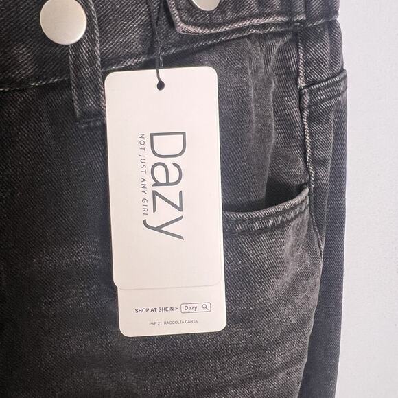NWT Dazy Women's Black Wide Leg Jeans Boho Elastic Waistband Sz XL - Picture 6 of 15
